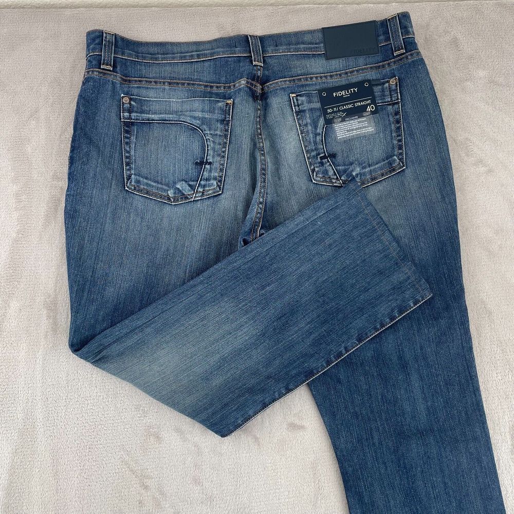FIDELITY 50-11 Jeans Men 40x28 Blue Stretch Classic Straight Made in USA NWT